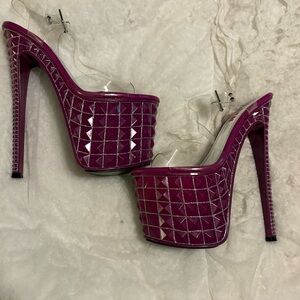 Dolls Kill Studded Purple Platform Heels
